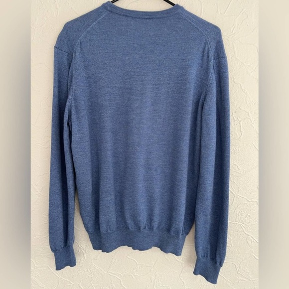 Toscano Firenze Men's 100% Merino Wool Blue Pullover Sweater Size XL - Picture 2 of 6